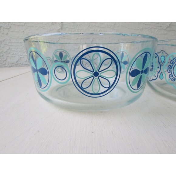 Lot Of 2 7inch Pyrex 1980s Mixing Bowl No Plastic Lids - Picture 2 of 10